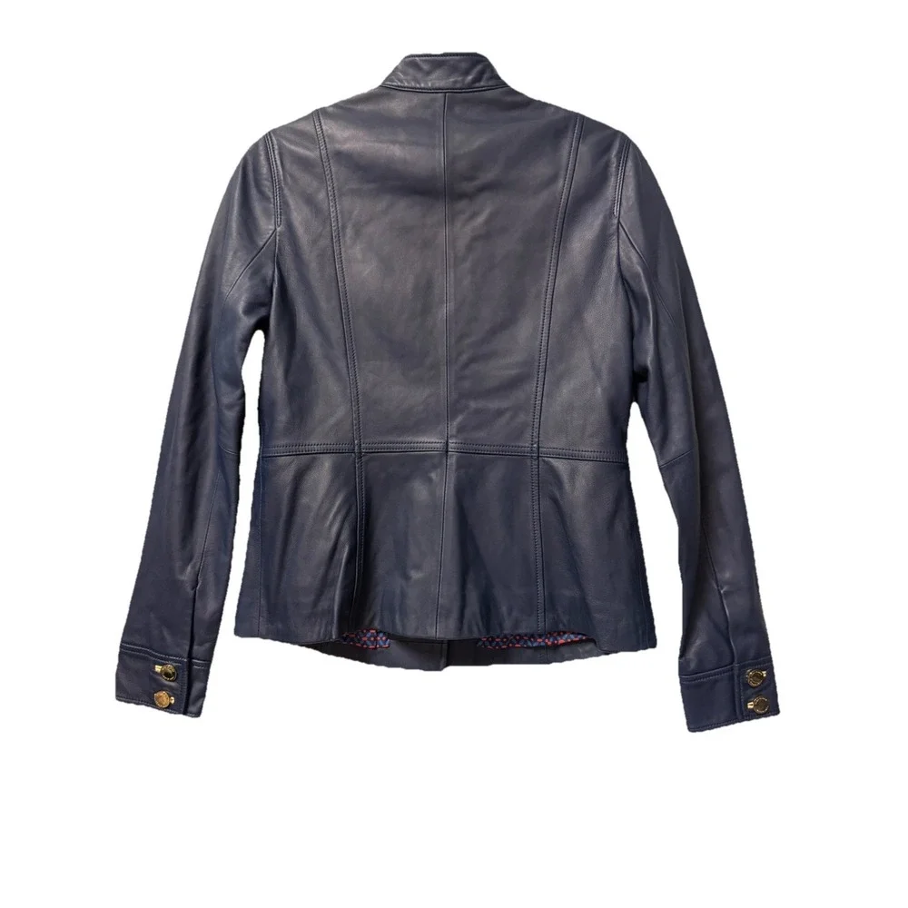 Luxurious Tory Burch Future VTG Lambskin Buttery Soft Military Field Jacket Sz 4